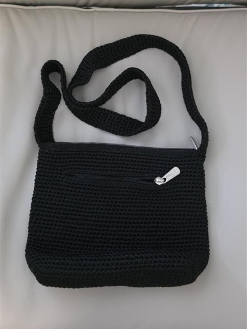 The Sak Black Crochet Shoulder Bag Purse Like New - Picture 3 of 12